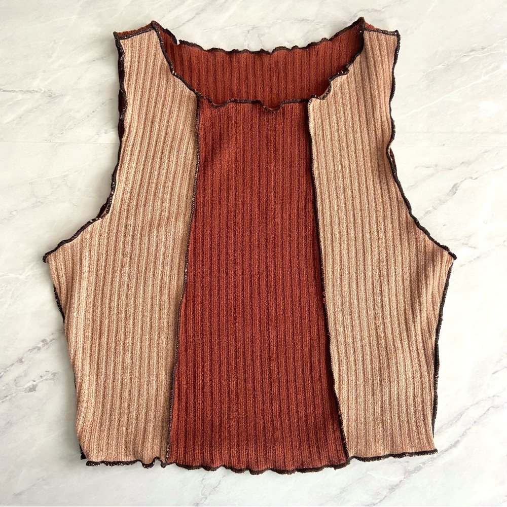 Shein Lettuce Trim Crop Tank Top Size S